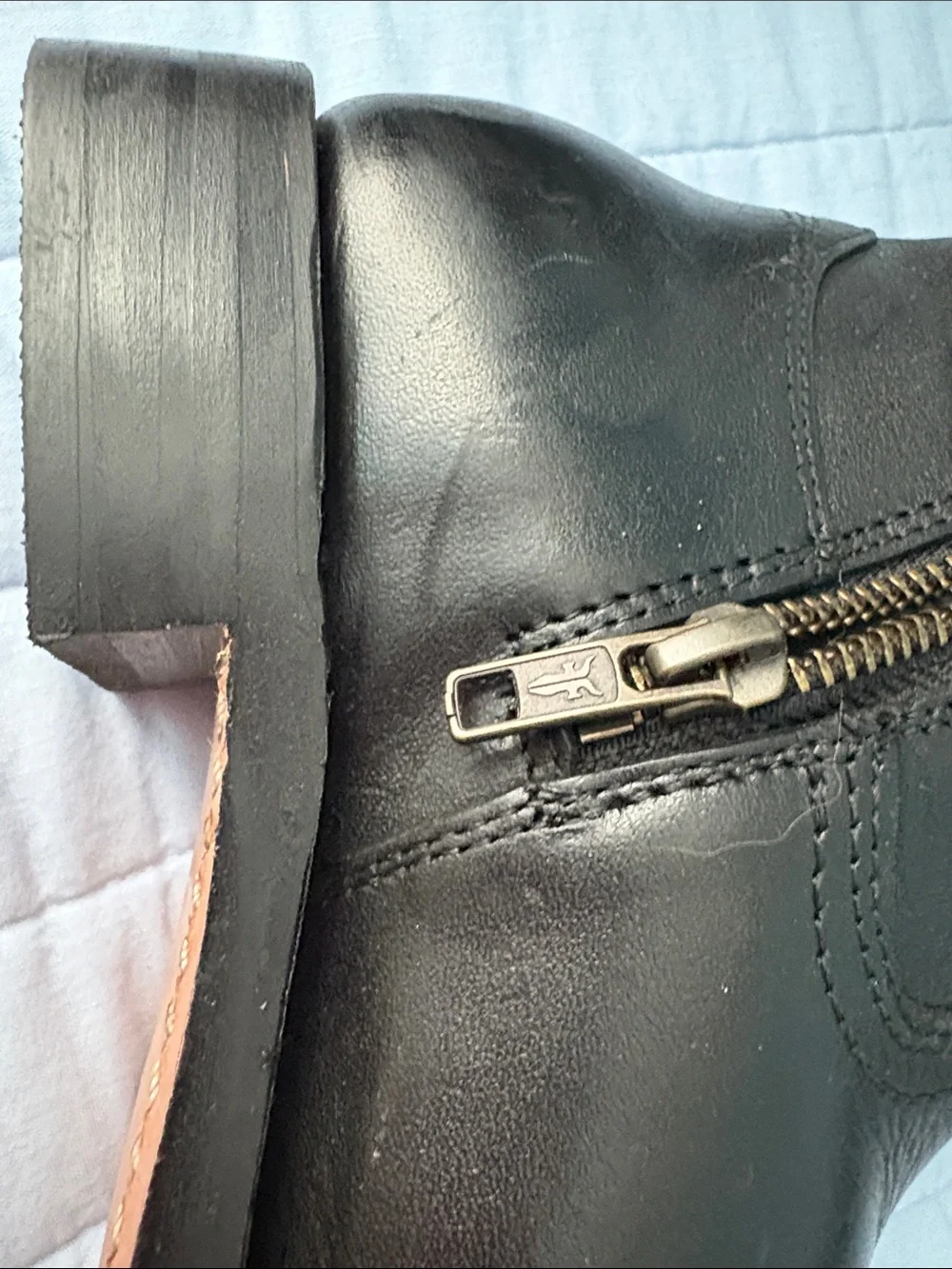 FRYE Black Leather OTK Riding Boots with Side Zip